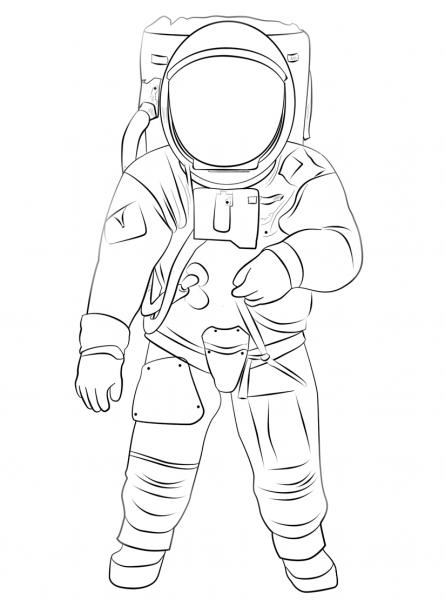 Buzz Aldrin on the Moon coloring page image
