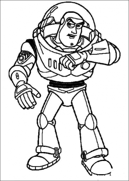 Buzz Lightyear is Ready for action coloring page image