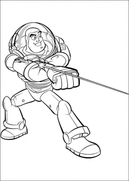 Buzz Lightyear Shoots The Light  coloring page image