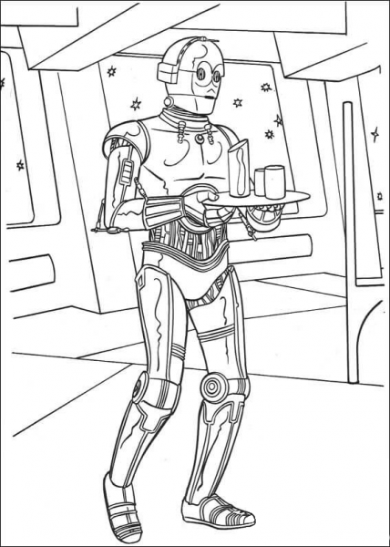 C-3po protocol droid coloring page image