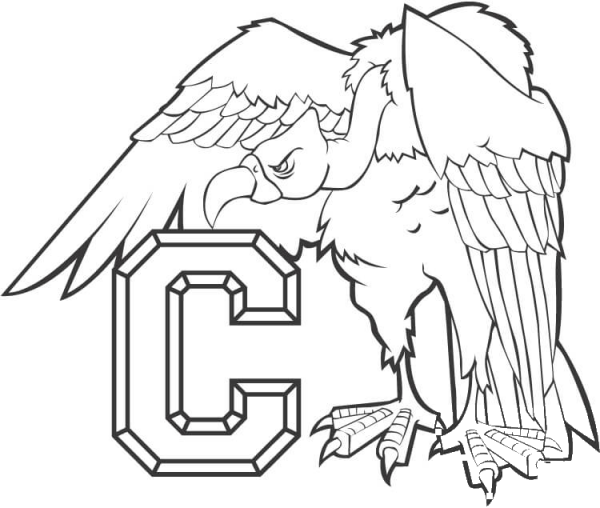 C is for Condor coloring page image