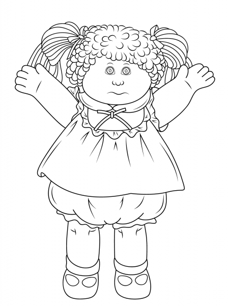 Cabbage Patch Doll coloring page image