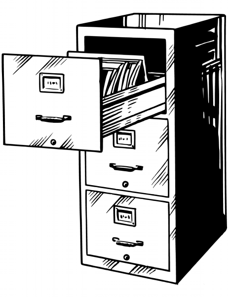 Cabinet coloring page image