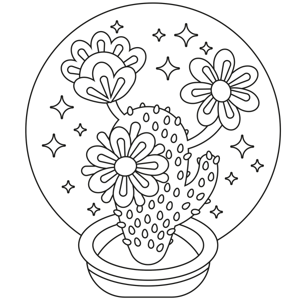 Cactus coloring page image