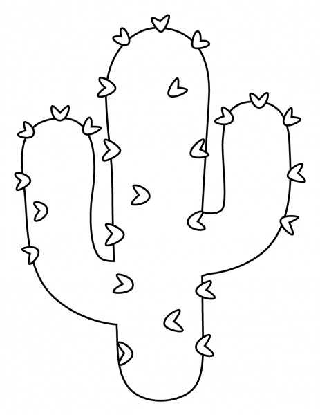 Cactus Emoji coloring page image