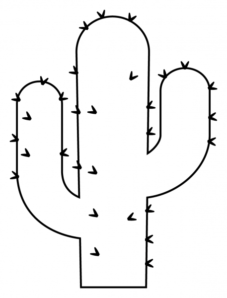 Cactus Emoji coloring page image