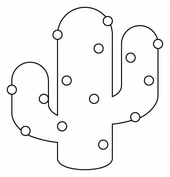 Cactus Emoji coloring page image