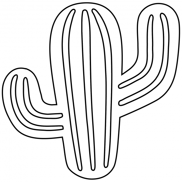 Cactus Emoji coloring page image