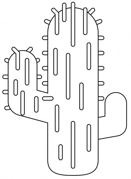 Cactus Emoji coloring page image