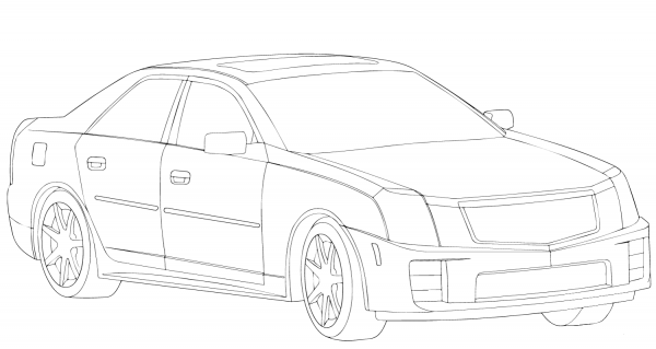 Cadillac CTS-V coloring page image