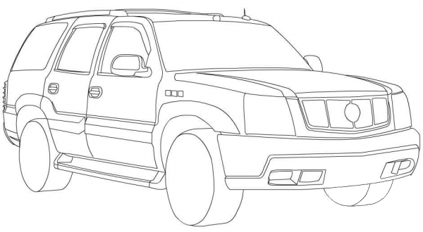 Cadillac Escalade coloring page image