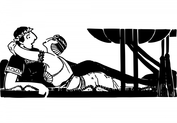 Caesar and Cleopatra coloring page image