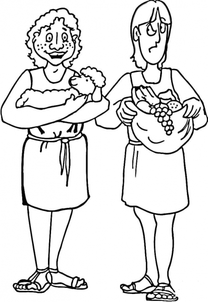 Cain and Abel  coloring page image
