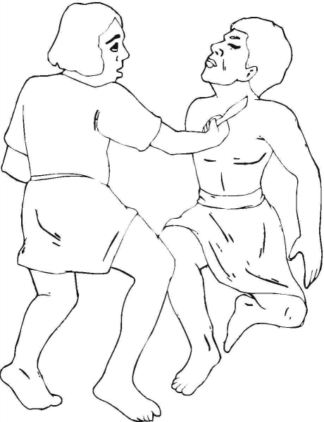 Cain and Abel coloring page image
