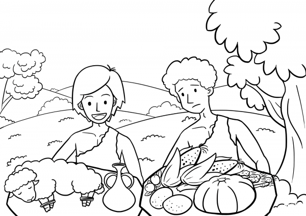 Cain and Abel the Way of Sacrifice coloring page image