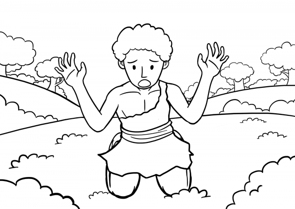 Cain’s Repentance coloring page image
