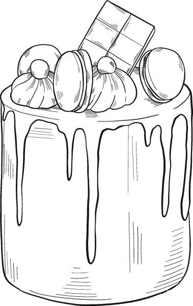 Cake coloring page image