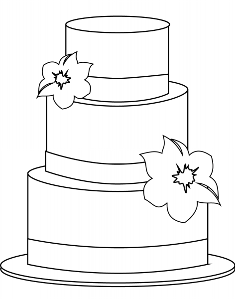 Cake coloring page image