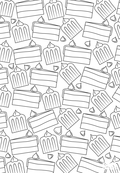 Cake Pattern coloring page image