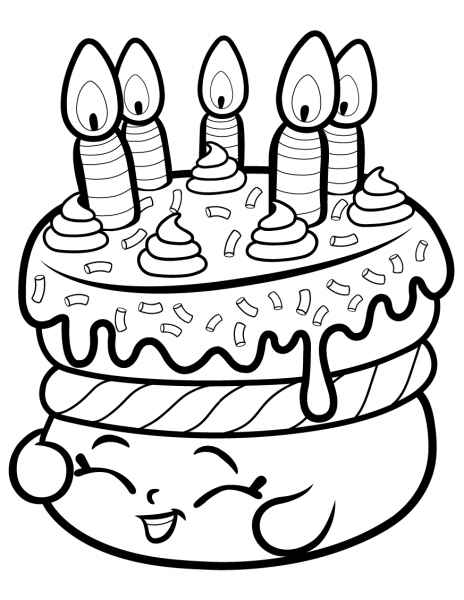 Cake Wishes Shopkin coloring page image