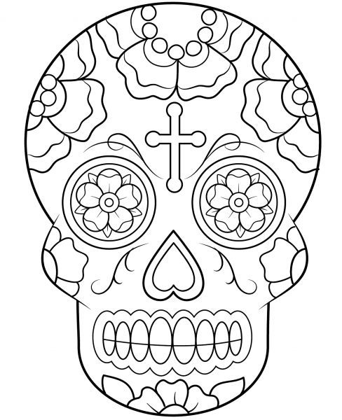 Calavera (Sugar Skull) coloring page image