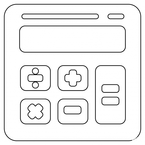 Calculator coloring page image