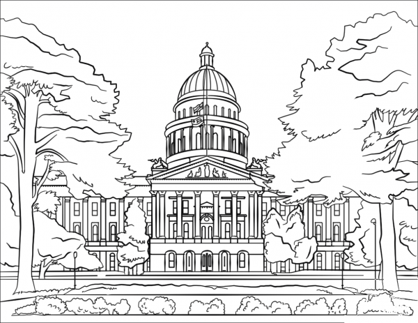 California State Capitol coloring page image