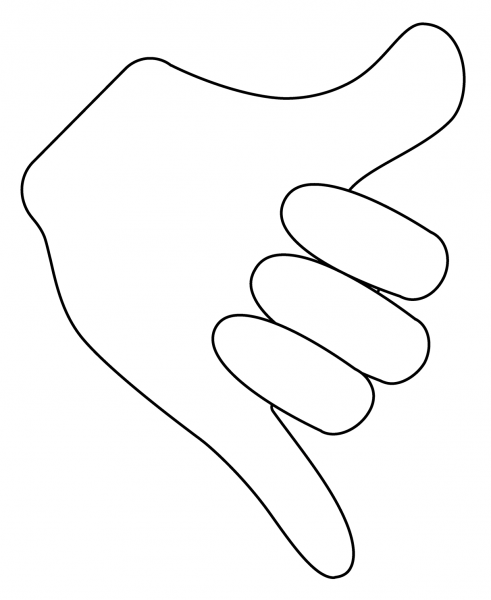 Call Me Hand Emoji coloring page image