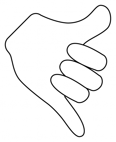 Call Me Hand Emoji coloring page image