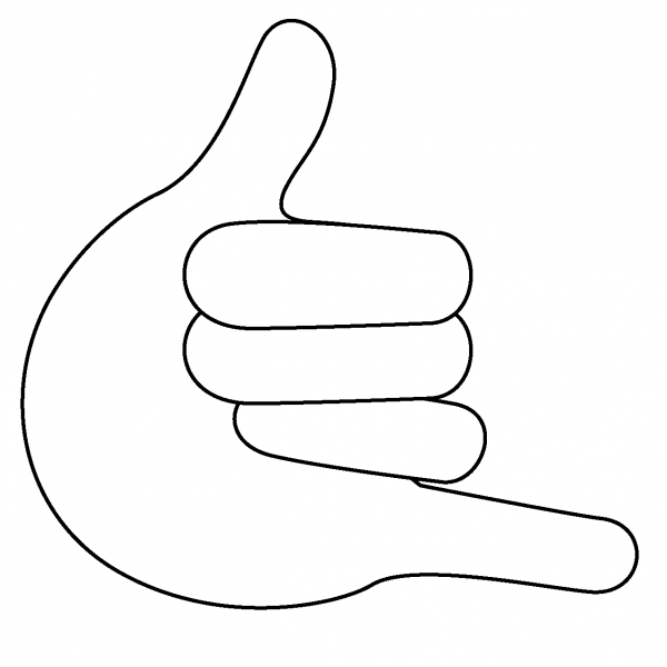 Call Me Hand Emoji coloring page image