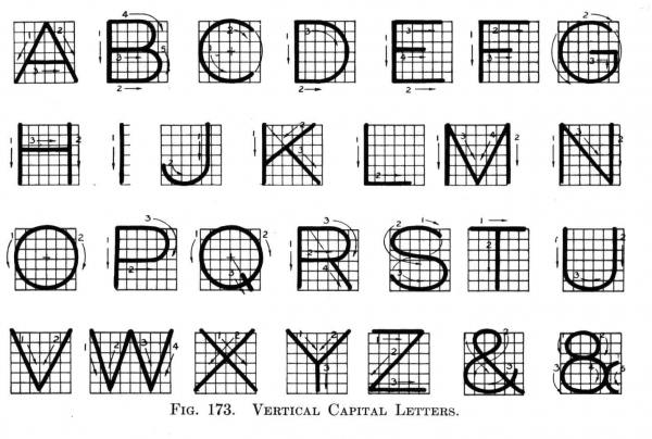 Calligraphy Vertical Capital Letters coloring page image