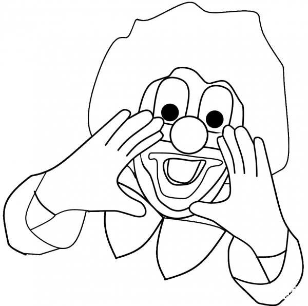 Calling Clown coloring page image