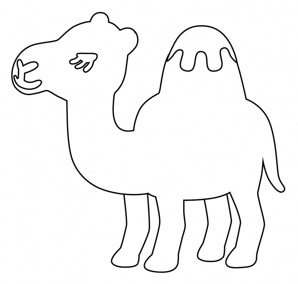 Camel Emoji coloring page image