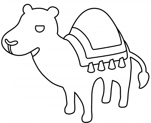 Camel Emoji coloring page image