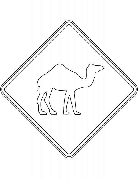 “Camels” Sign in Australia coloring page image