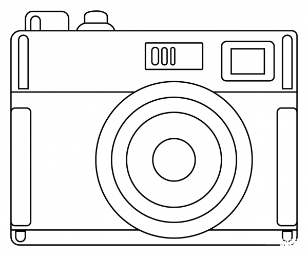 Camera Emoji coloring page image