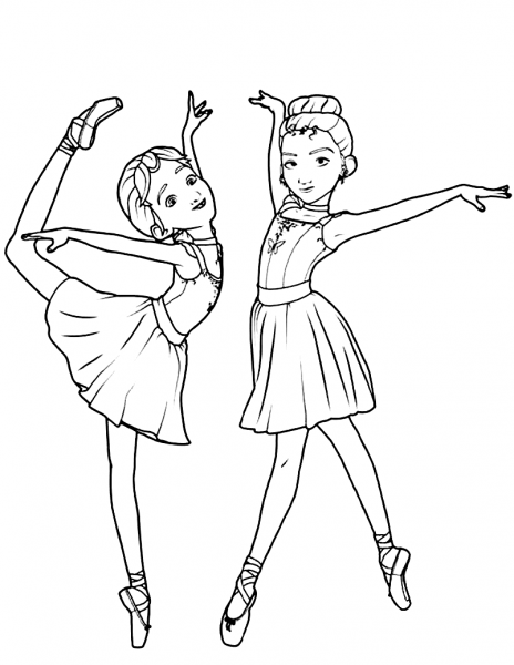 Camille Le Haut and FeÌlicie Milliner from Leap! coloring page image