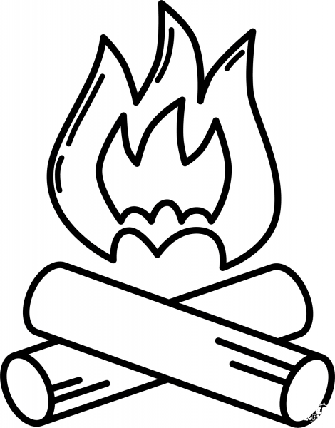 Camp Fire coloring page image