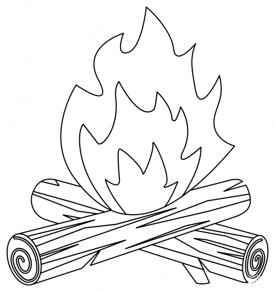 Campfire coloring page image