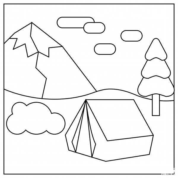 Camping coloring page image