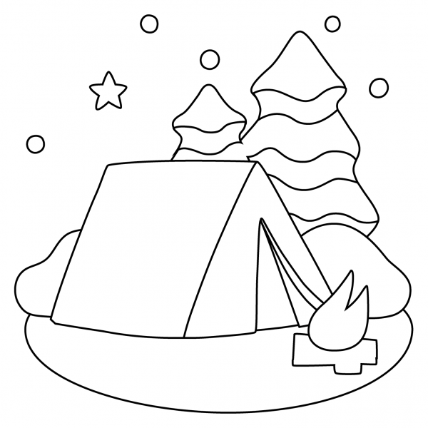 Camping Emoji coloring page image