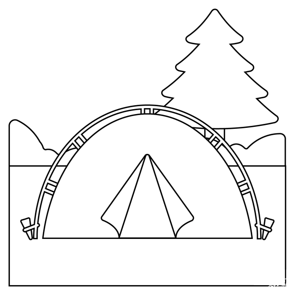 Camping Emoji coloring page image