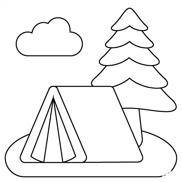 Camping Emoji coloring page image
