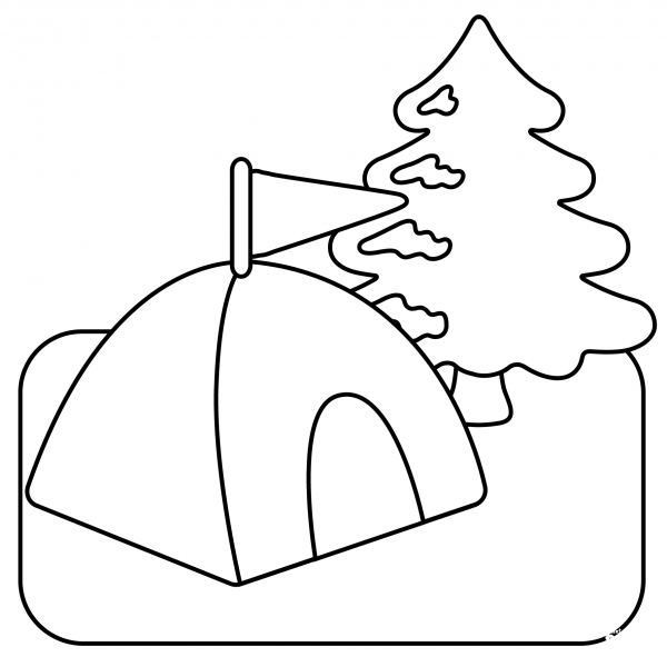 Camping Emoji coloring page image