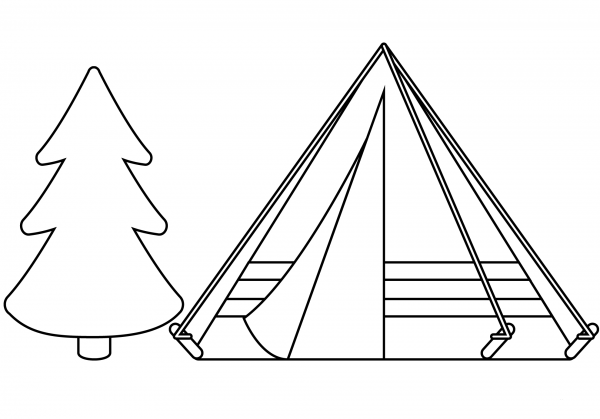 Camping Emoji coloring page image