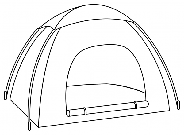 Camping Tent coloring page image