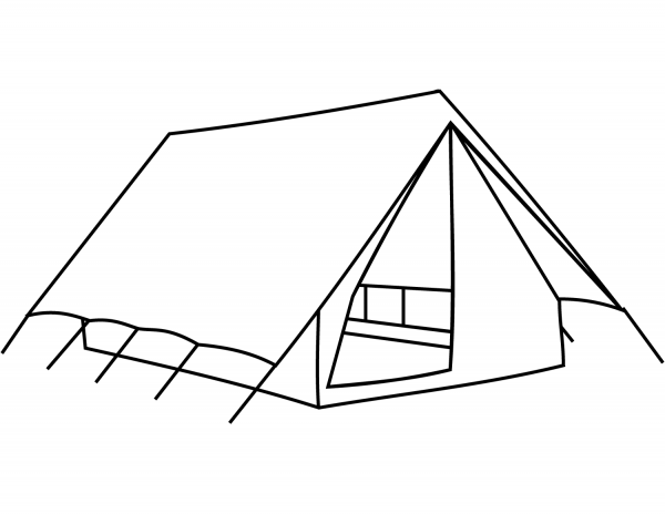 Camping Tent coloring page image