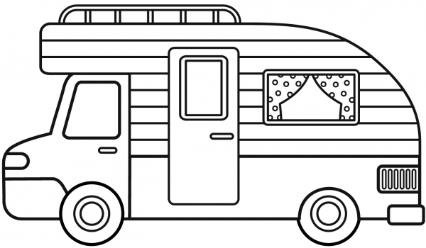 Camping Trailer coloring page image