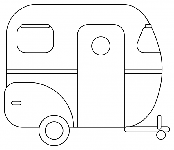 Camping Trailer coloring page image