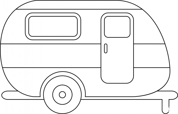 Camping Trailer coloring page image